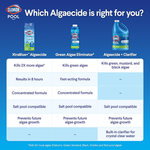 Clorox® Pool&Spa™ Swimming Pool Algaecide, Prevents and Treats Pool Algae, Non-Foaming, 1 Quart (Pack of 1)
