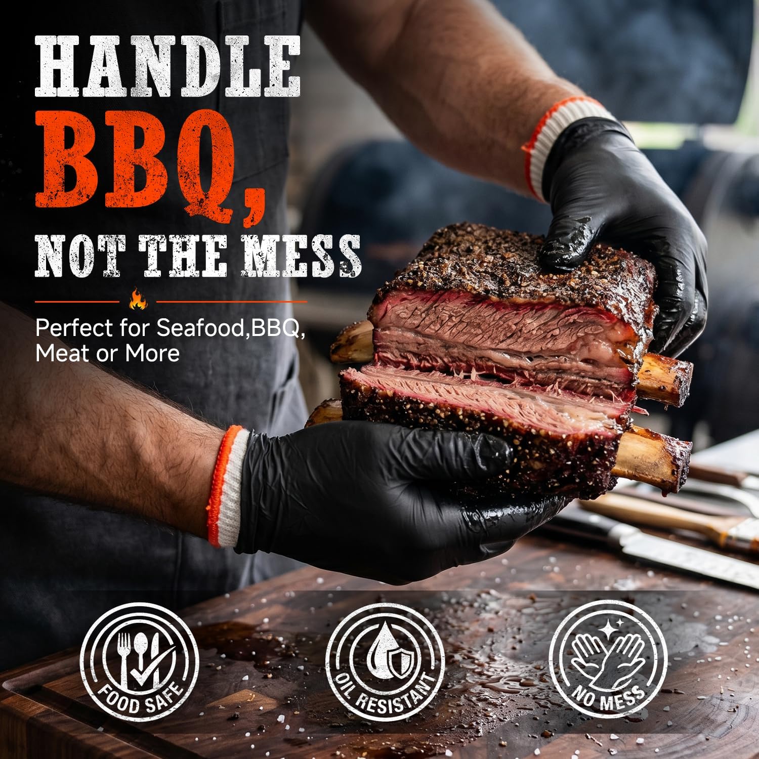 ANBOSON BBQ Gloves,Disposable BBQ Gloves Heat Resistant Cooking