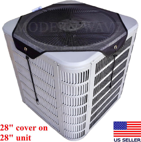 MODERN WAVE Central Air Conditioner Cover for Outside Units 28 x 28 - Top Universal Outdoor AC Cover Defender (Mesh, 28" x 28")