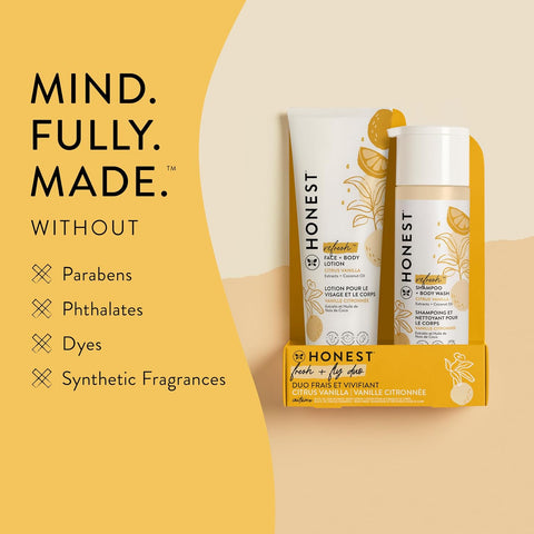 The Honest Company Shampoo Body Wash & Lotion, Citrus Vanilla Refresh