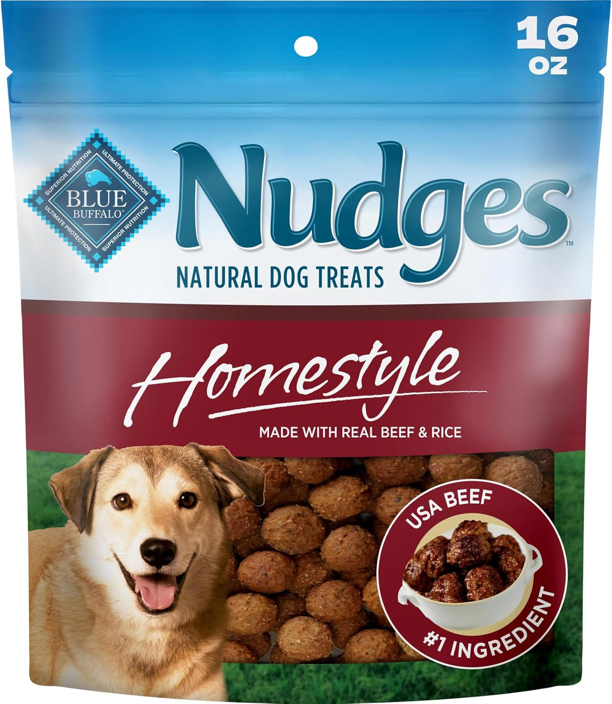 Blue Buffalo Nudges Homestyle Beef & Rice Dog Treats, 16 oz