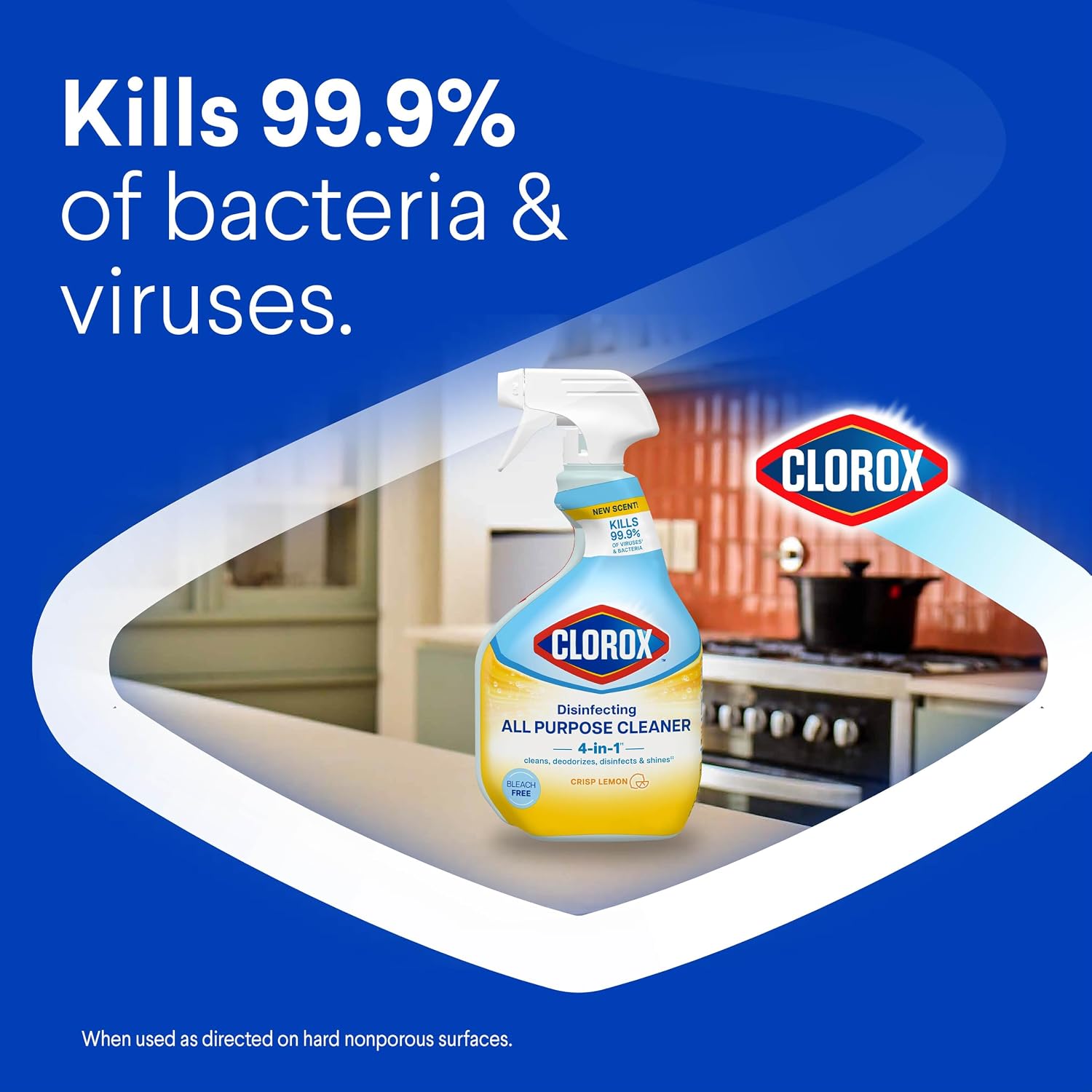 Clorox Disinfecting All-Purpose Cleaner, 32 fl. Oz., and Bathroom Cleaner, Bleach Free, Household Essentials, Cleans Dirt and Grime Off Most Surfaces and Countertops, 32 fl. oz.