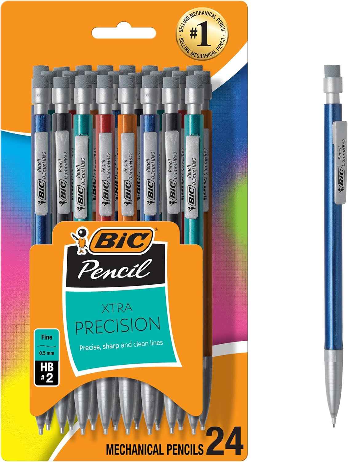 BIC Xtra-Precision Mechanical Pencils, Fine Point, 0.5mm, 24-Count Pack