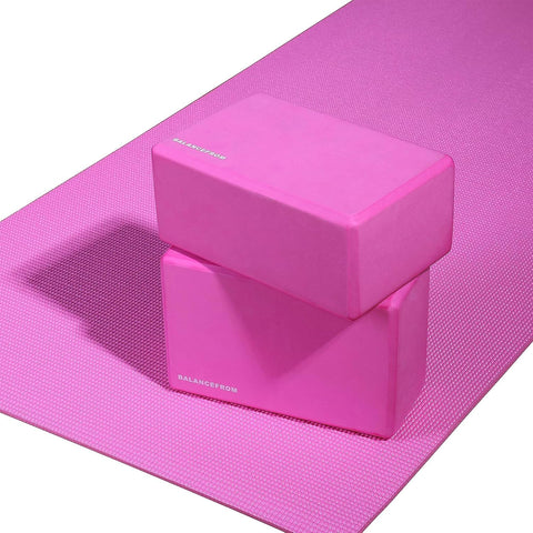 Fitvids All Purpose 1/4-Inch High Density Anti-Tear Exercise Yoga Mat with Carrying Strap with Optional Yoga Blocks, Multiple Colors