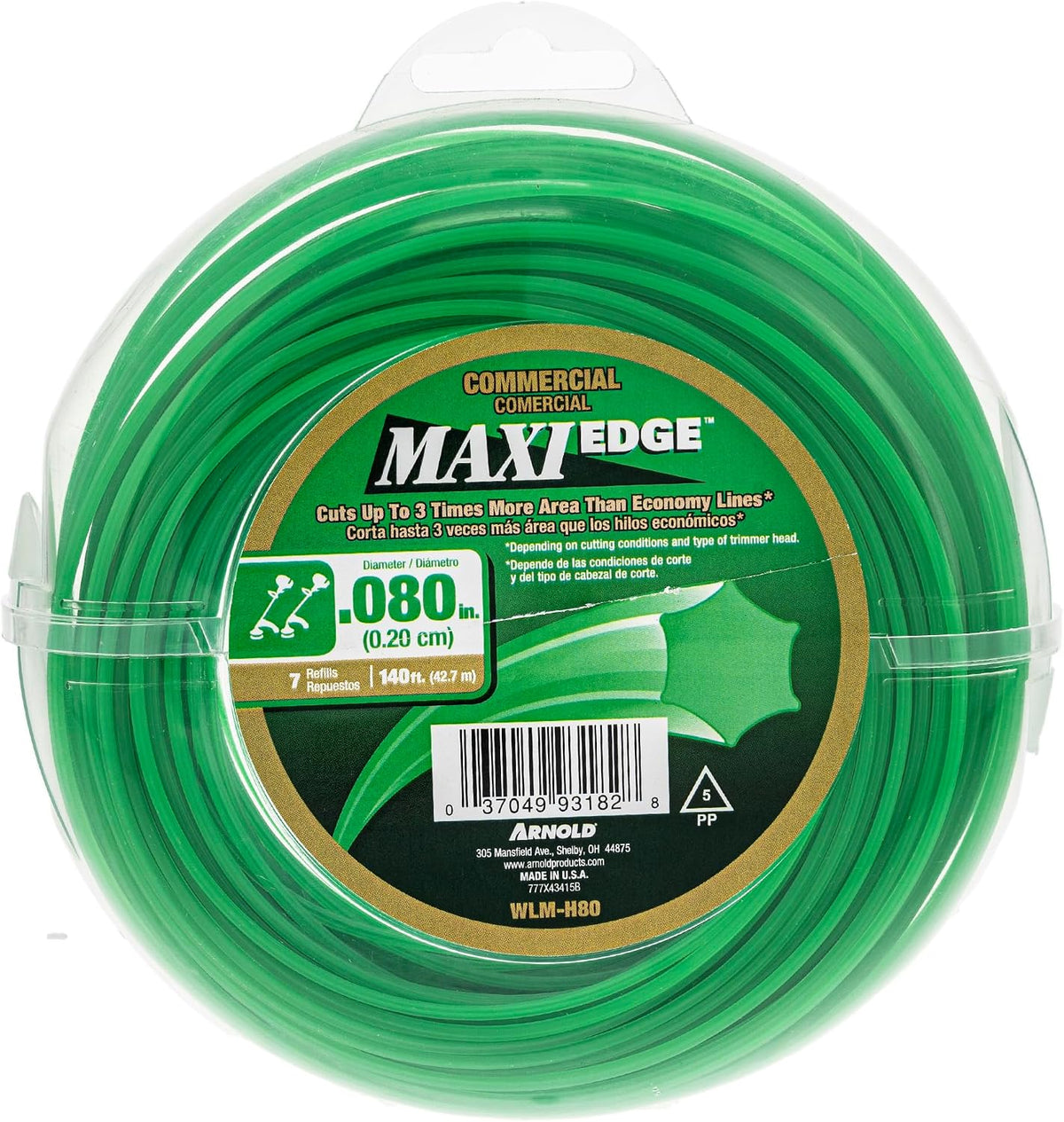 Arnold Maxi-Edge .08-Inch x 140-Foot Commercial Grade Trimmer Line