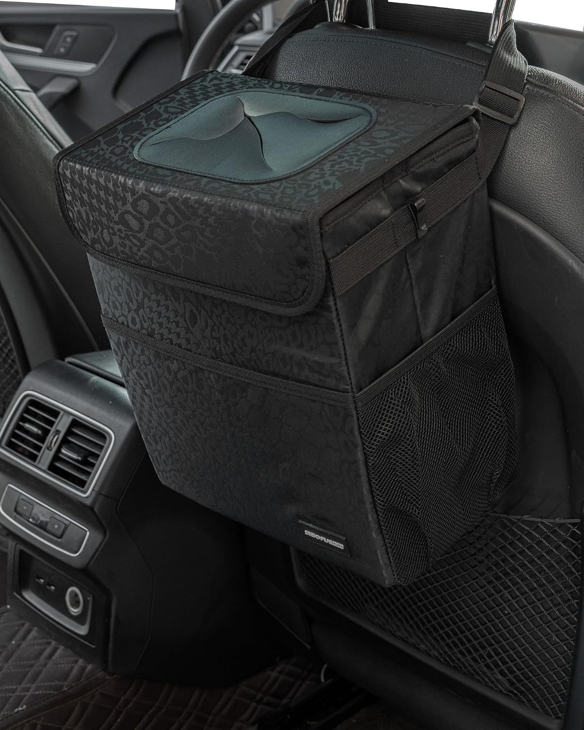 SIBOFUEGO Sturdy Car Trash Can with Lid, Collapsible, Leak-Proof, 3 Gallon