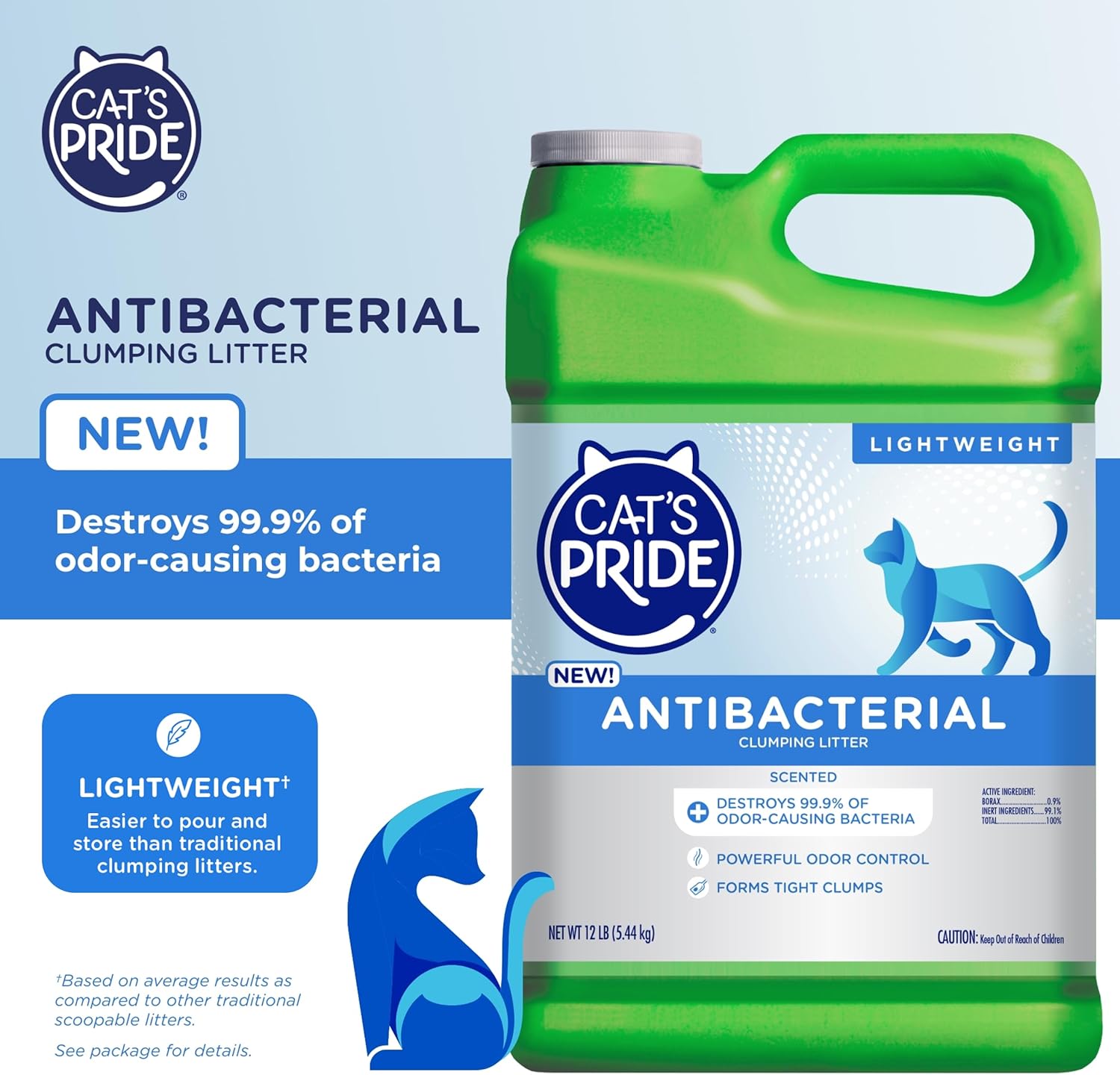 Cat's Pride Antibacterial Litter, Odor-Eliminating Scented 12lb