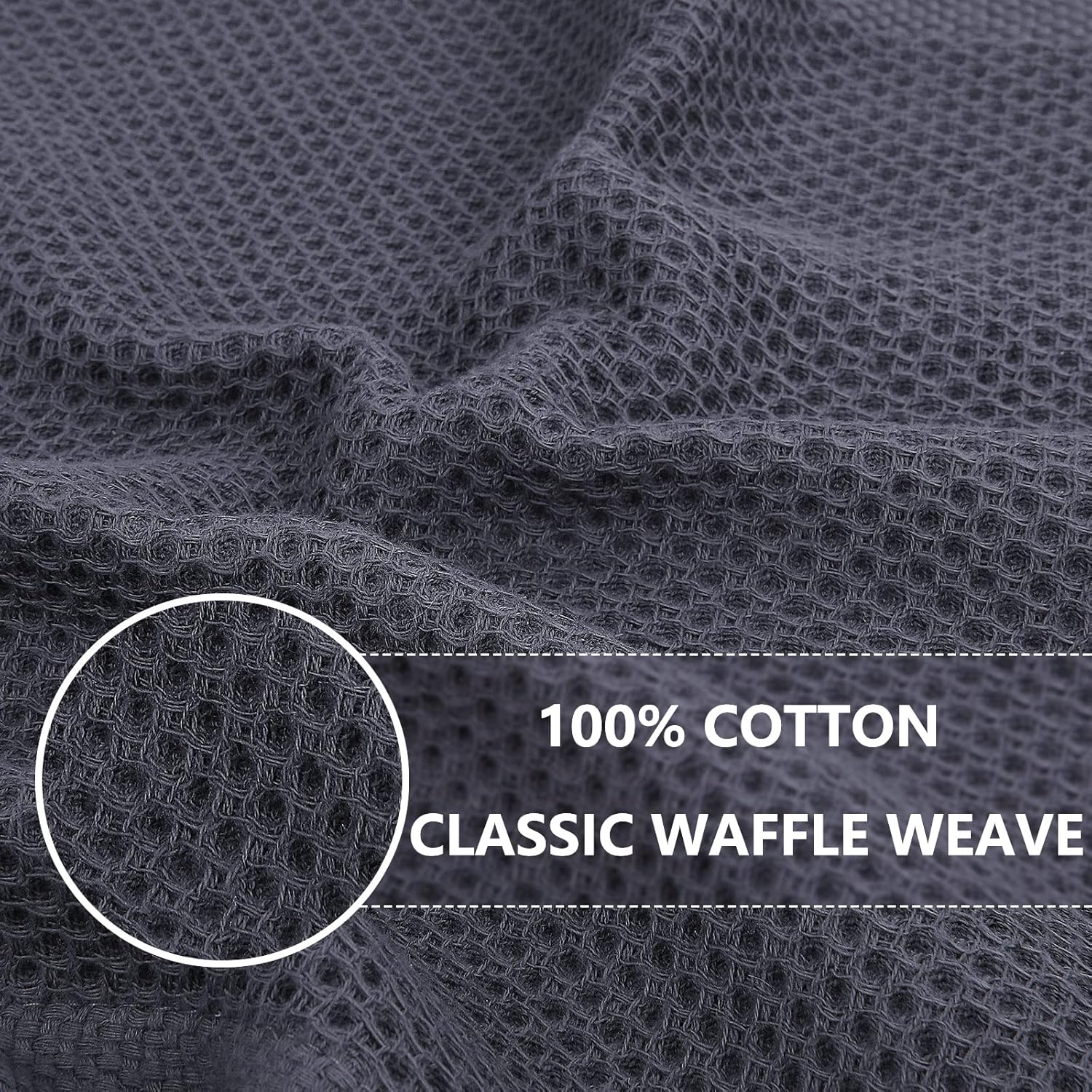 Homaxy 100% Cotton Waffle Weave Kitchen Dish Towels 6-Pack, Mixed Color