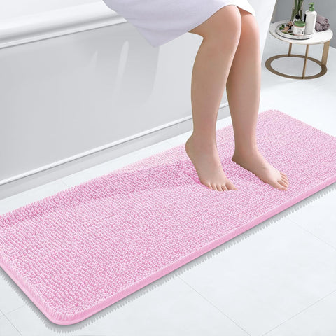 OLANLY Bathroom Runner Rugs 47x17, Extra Soft Absorbent Chenille Bath Rugs