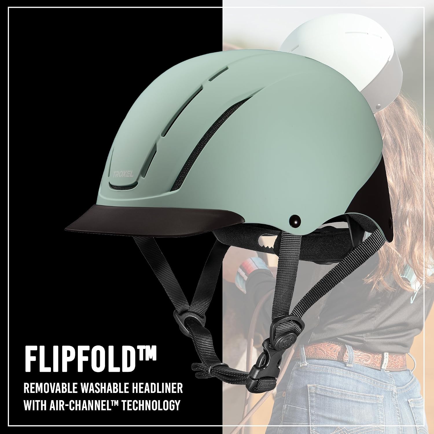 Troxel Spirit Duratec Full Coverage Horse Riding Helmet, Adjustable Fit