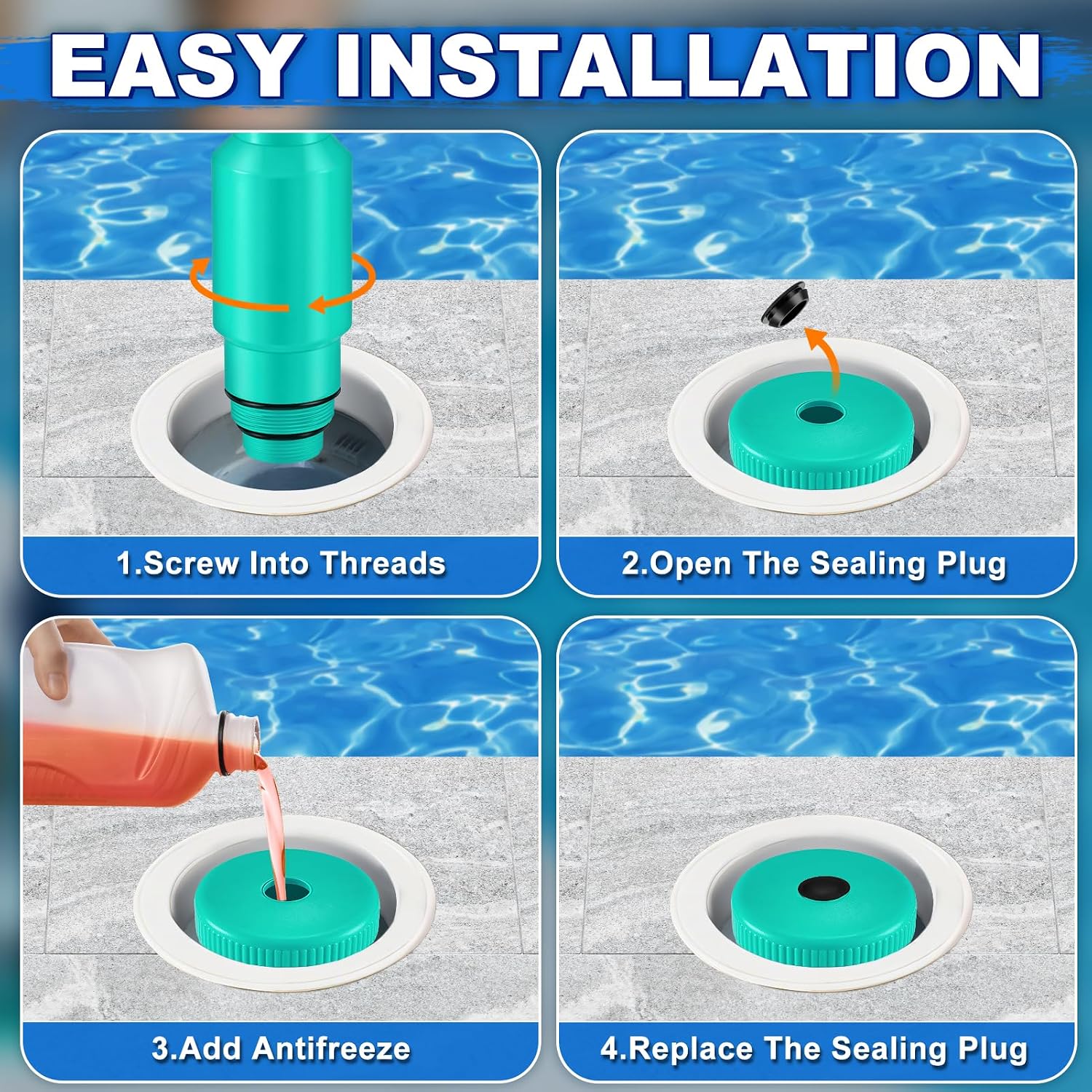 2 Pack Pool Skimmer Plug for 1-1/2 in and 2 in Threaded Skimmers