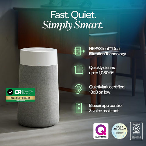 BLUEAIR Air Purifiers for Bedroom Office Pets up to 1,080 Ft², 411i Max 2PK
