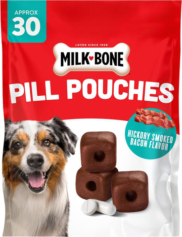 Milk-Bone Pill Pouches, Hickory Smoked Bacon Flavor, 30 Pill Pouches