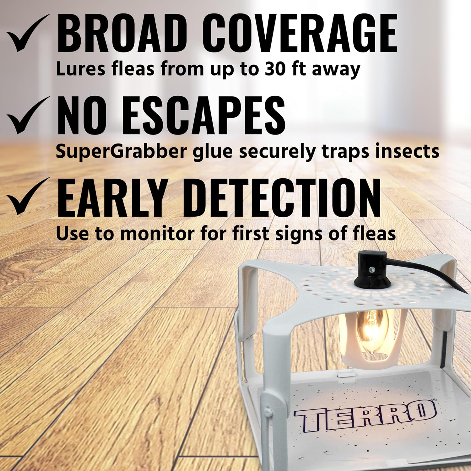 TERRO Indoor Electric Flea Trap and Killer, Refillable Plug in Bug Trap