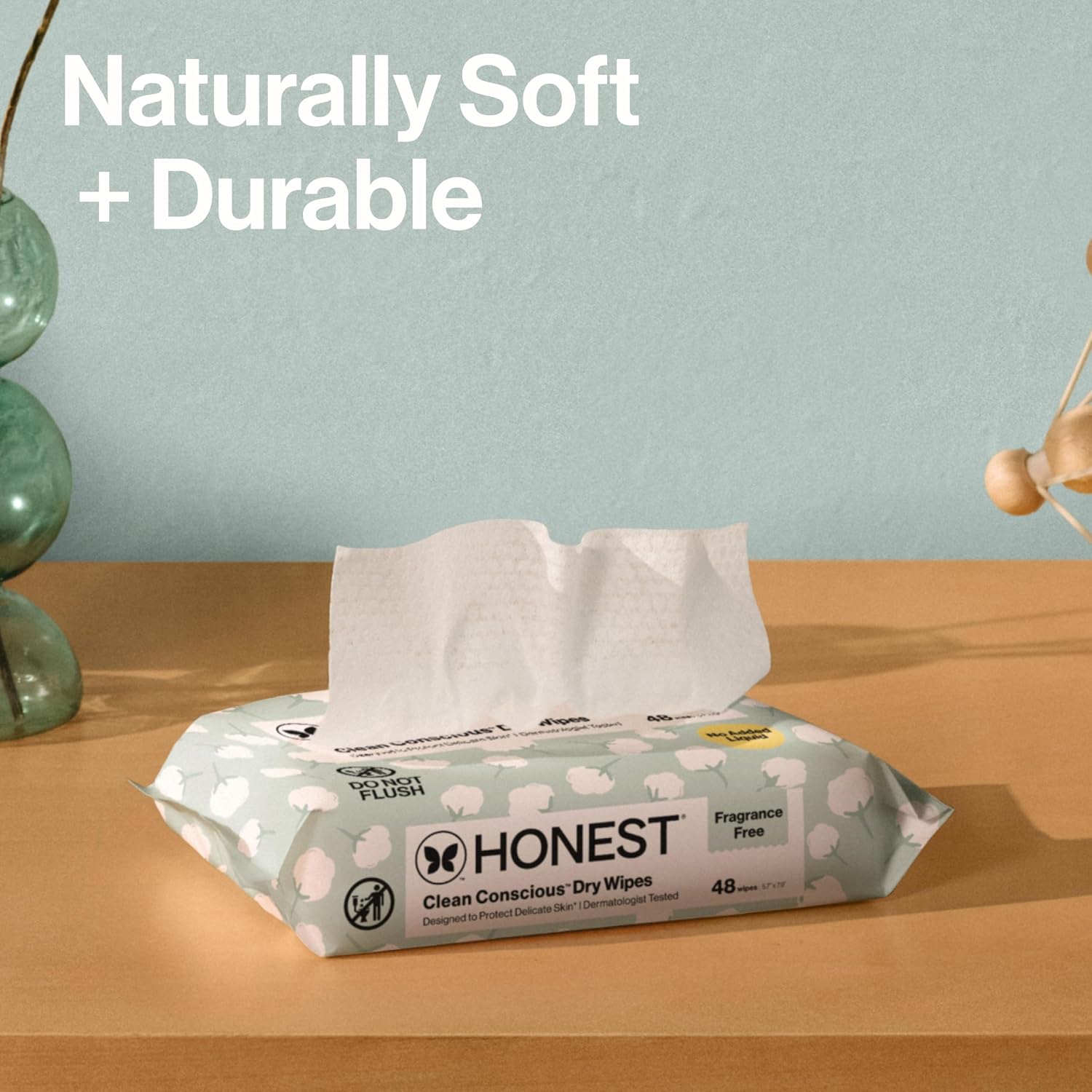 The Honest Company 100% Pure Organic Cotton Dry Wipes, 192 Count