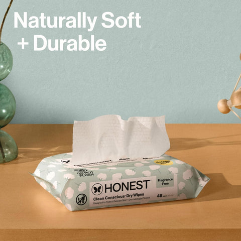 The Honest Company 100% Pure Organic Cotton Dry Wipes, 192 Count