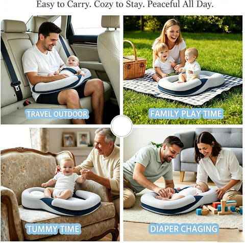Baby Lounger Pillow for Infant Support Cushion Reflux Breastfeeding Pillow, Bottle Feeding, Tummy Time, Adjustable Baby Wedge Lounger Pillow for Reducing Spit-Up