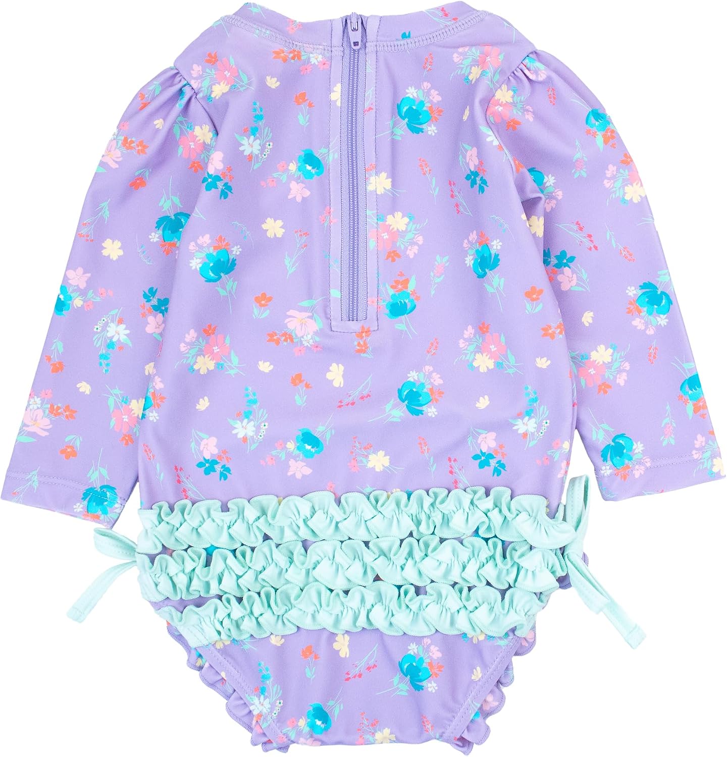 RuffleButts Baby Girls Novelty Baby One Piece - Rash Guard Swimsuit UPF 50+