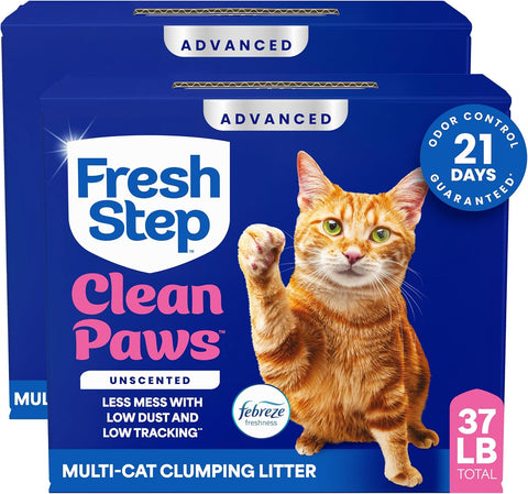 Fresh Step Advanced Clean Paws Multi Cat Clumping Cat Litter, 18.5 lb, 2 Pk