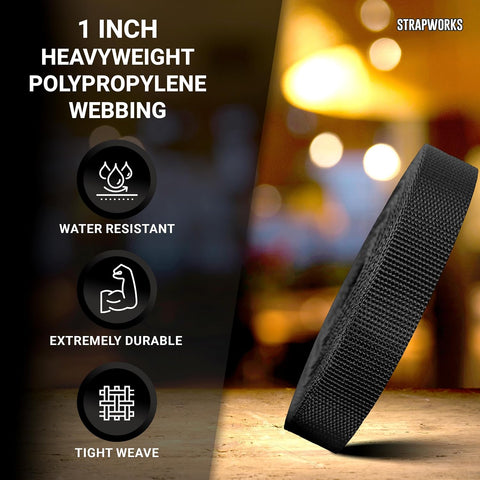 Strapworks Heavyweight Polypropylene Webbing - Heavy Duty Poly Strapping for Outdoor DIY Gear Repair