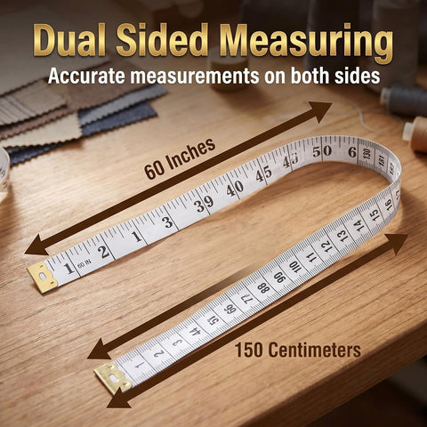 Measuring Tape for Body Measurements, Soft Tape Measure Double Scale, Has 150 Centimetre Scale on Reverse and Front 60 Inch