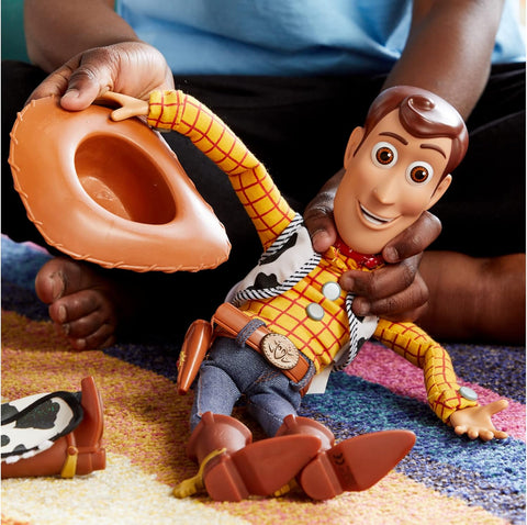 Disney Store Official Sheriff Woody Talking Action Figure from Toy Story, Features Sounds and Phrases from the Movies, Interacts with Other Figures and Toys