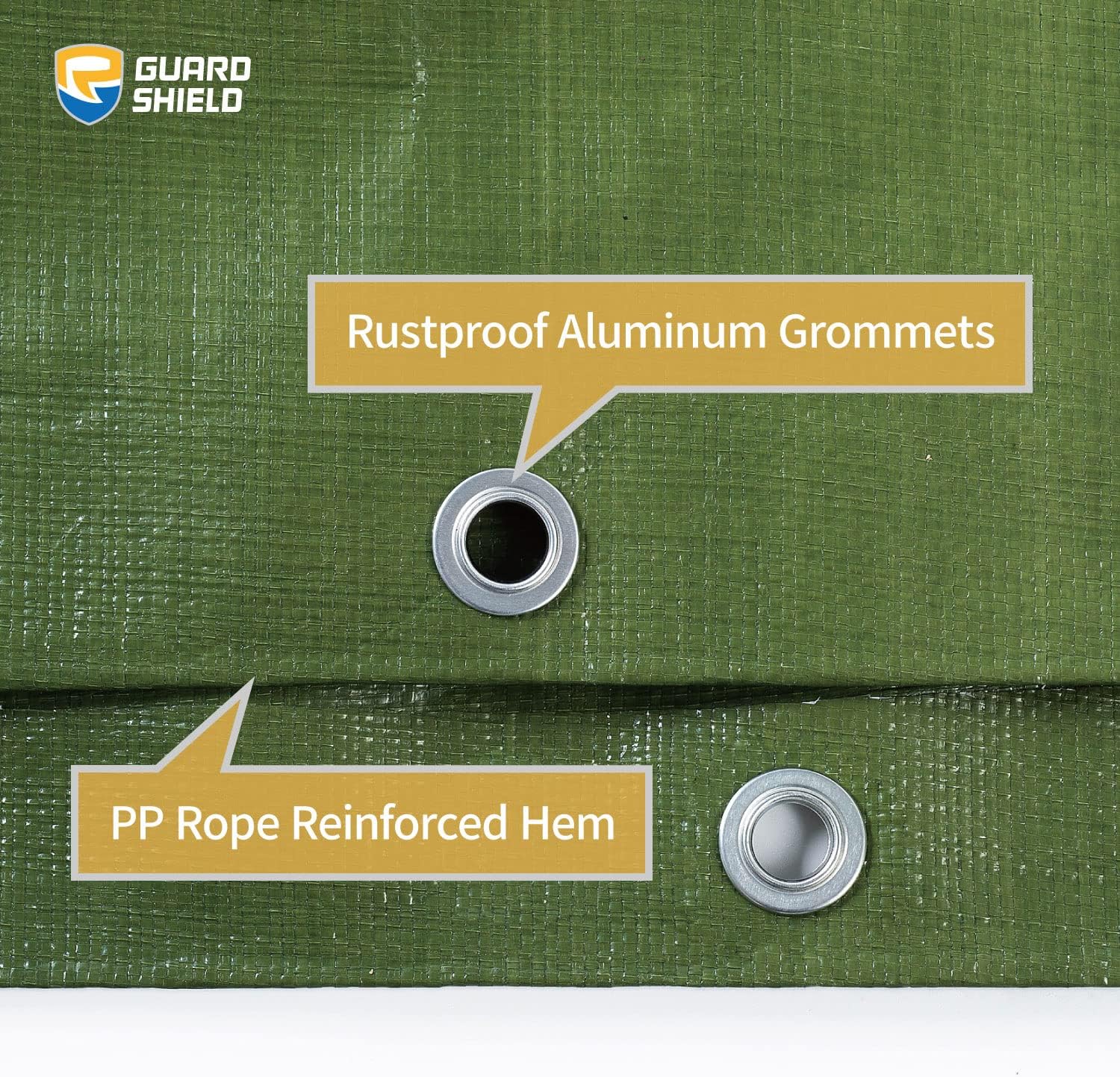 GUARD SHIELD Heavy Duty Tarp 12x16 Feet Green Multi Purpose Thick Waterproof Poly Tarp Cover 10mil