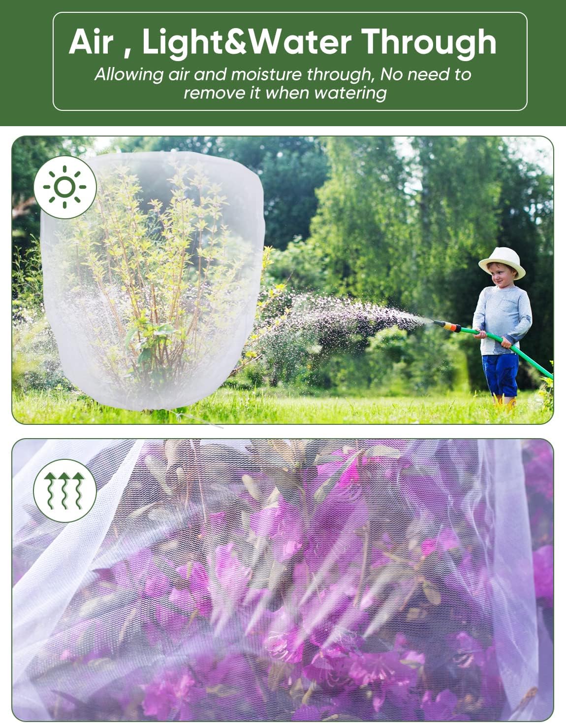 Bird Netting for Garden Protection - 4 Pack Garden Netting Pest Barrier with Drawstring,Mosquito Net Tomato Protective Cover Garden Plant Netting for Blueberry Bushes (5Ft x 4Ft+3.2FT x 2.7FT/4PACK)