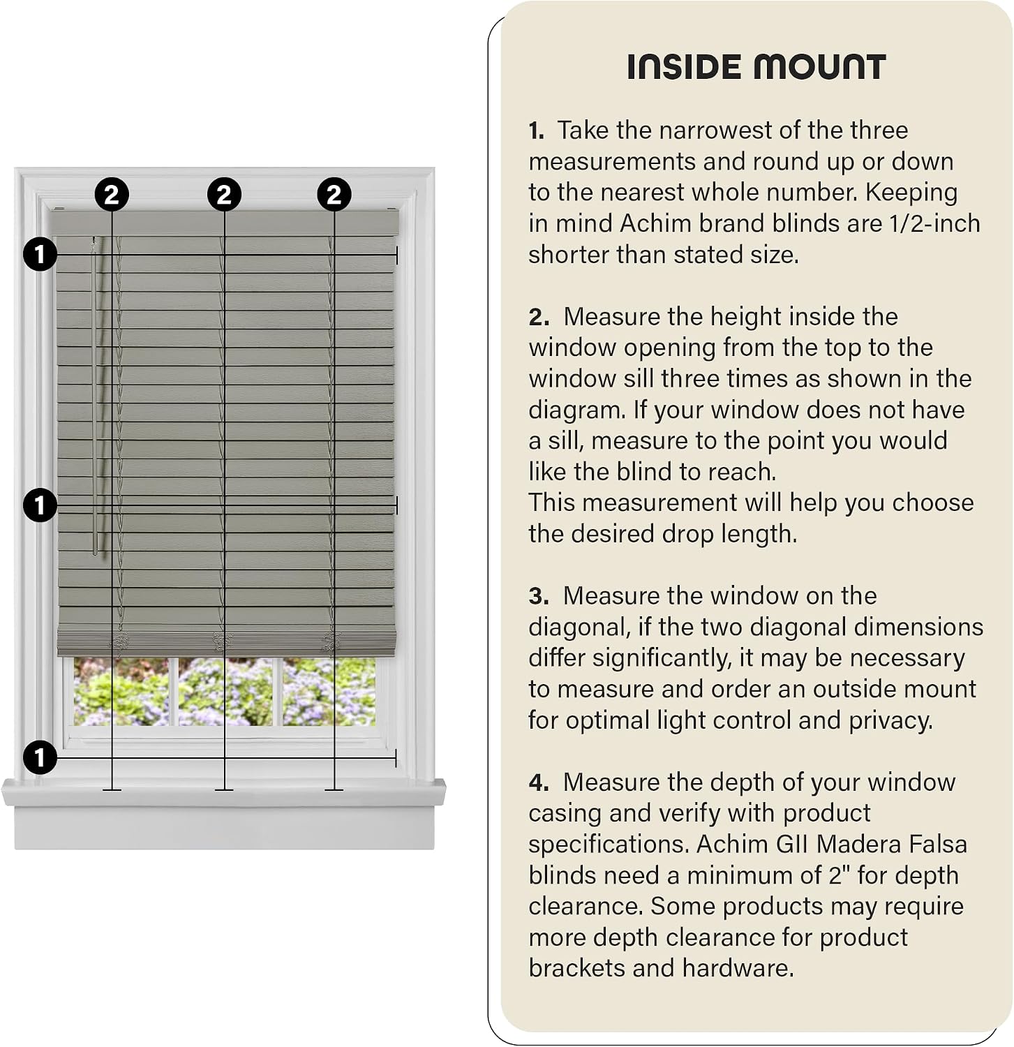 Cordless Room Darkening Plantation Blind, 35 x 64 in, White, Faux Wood