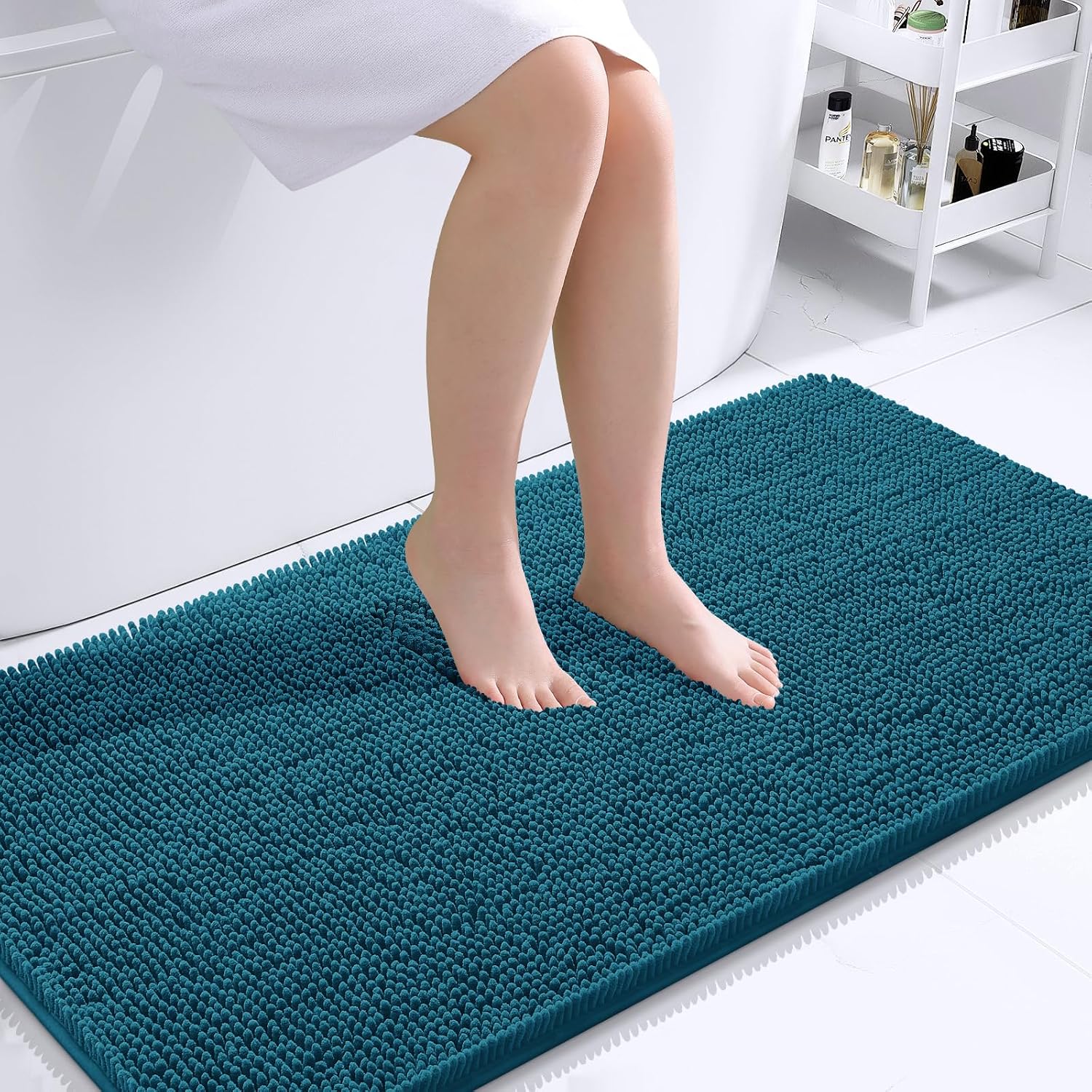 OLANLY Bathroom Runner Rugs 44x24, Extra Soft Absorbent Chenille Bath Rugs