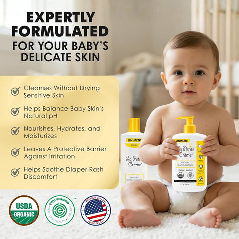 La Petite Creme Premium Diapering Lotion - Liniment Diaper Rash Cream, 8 oz