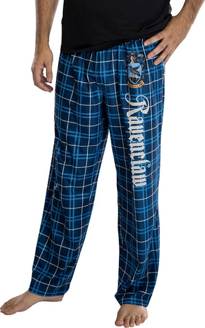 Harry Potter Men's House Crest Plaid Lounge Pajama Pants - All 4 Houses Gryffindor, Ravenclaw, Slytherin, Hufflepuff