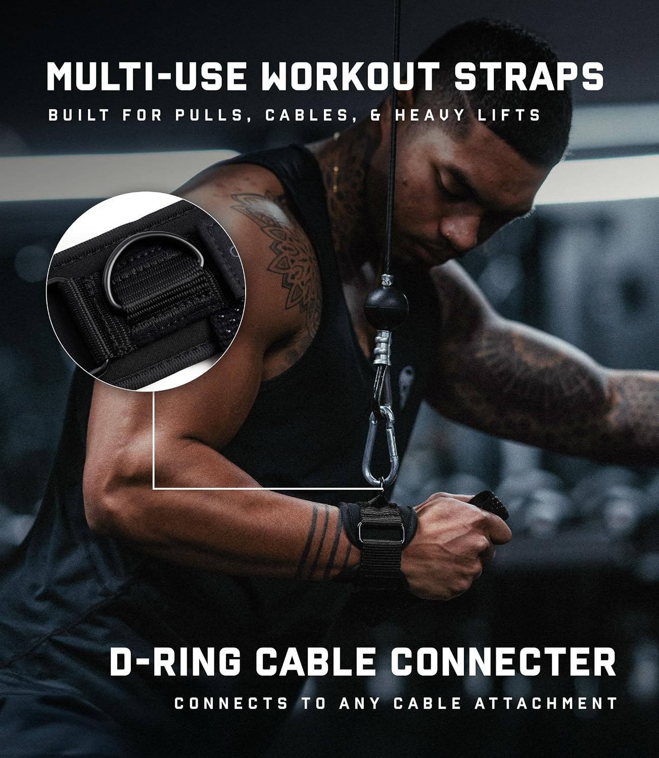 Gymreapers GripLink Lifting Straps – Heavy Duty D-Ring Weight Lifting Wrist Straps with Anti-Slip Silicone Grip Beads, Adjustable Support for Deadlifts, Powerlifting, Cable Machines & Gym Training