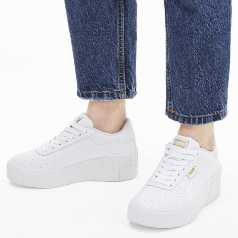 PUMA Womens Cali Platform Sneakers Shoes Casual - White
