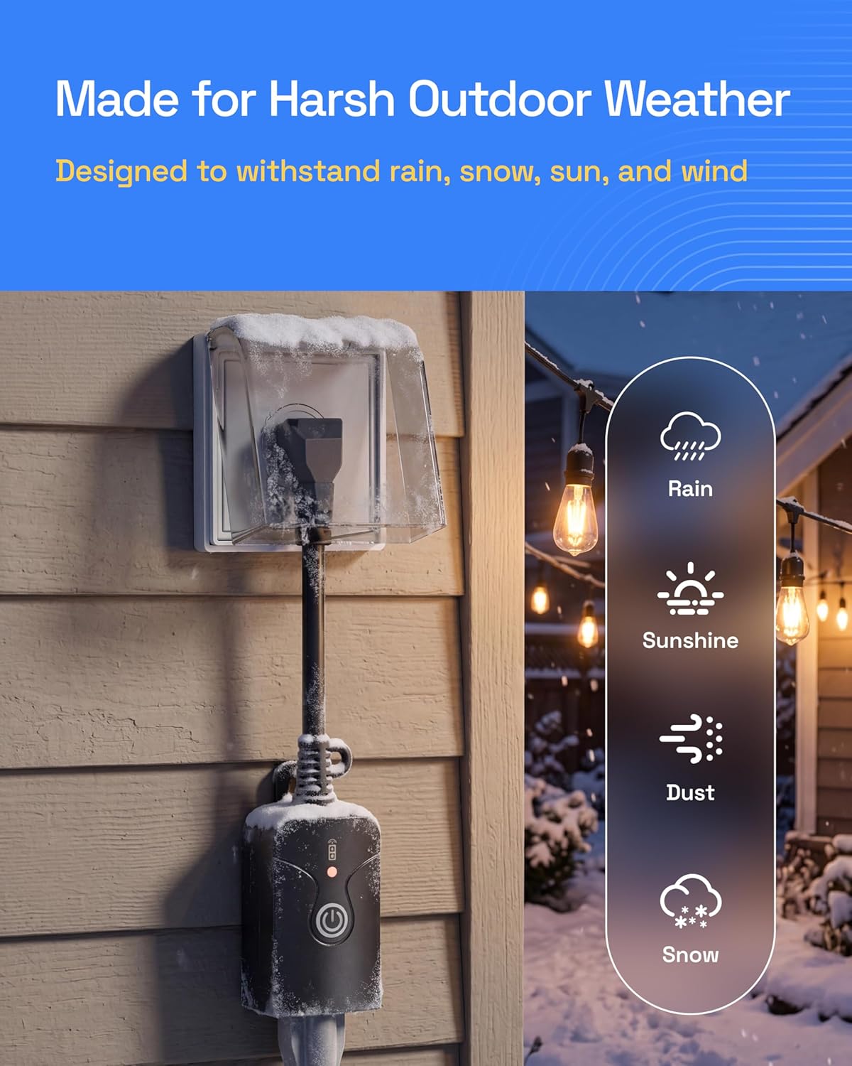 HBN Remote Control Outlets Outdoor Waterproof Indoor Wireless Light Switch