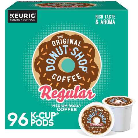 The Original Donut Shop Regular, Single-Serve Keurig K-Cup Pods, Medium Roast Coffee Pods, 96 Count