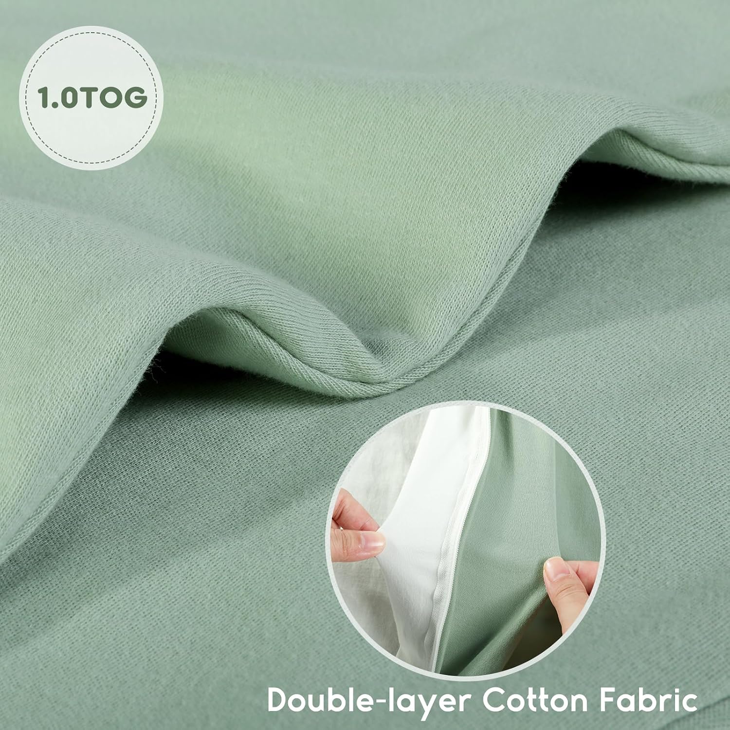 Yoofoss Baby Sleep Sack 6-12 Months TOG 1.0 2 Pack 100% Organic Cotton