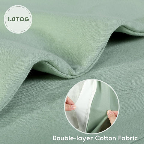 Yoofoss Baby Sleep Sack 6-12 Months TOG 1.0 2 Pack 100% Organic Cotton