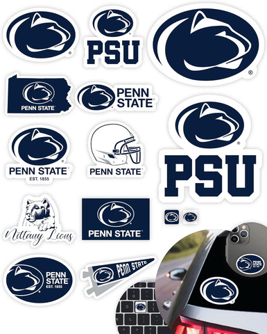 Penn State Stickers & Decals 14 Pc Set, Car & Water Bottle, PSU