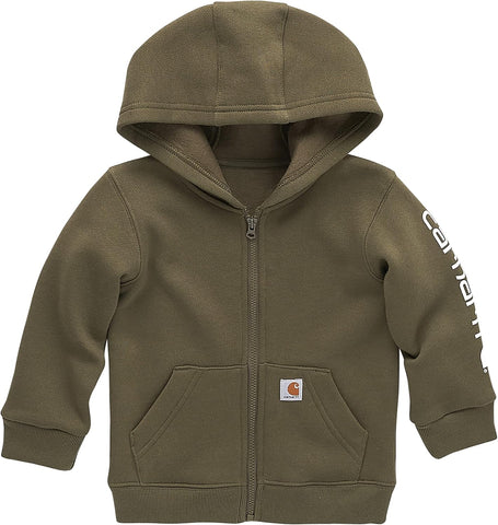 Carhartt Kid's CP8675 Long-Sleeve Full-Zip Logo Sweatshirt - Boys