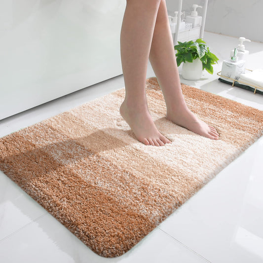 OLANLY Bathroom Rug Mat 36x24, Extra Soft and Absorbent Microfiber Bath Rugs, Non-Slip Plush Shaggy Bath Carpet, Machine Wash Dry, Bath Mats for Bathroom Floor, Tub and Shower, Beige