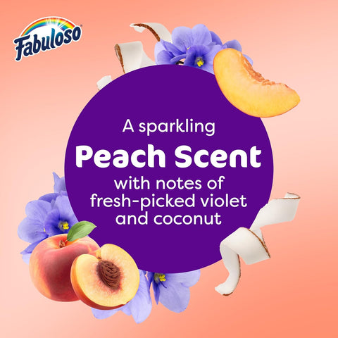 Fabuloso 2X Multi-Purpose Cleaner, No Rinse Floor Cleaner, Long-Lasting Freshness, Peach Scent, 56 fl oz