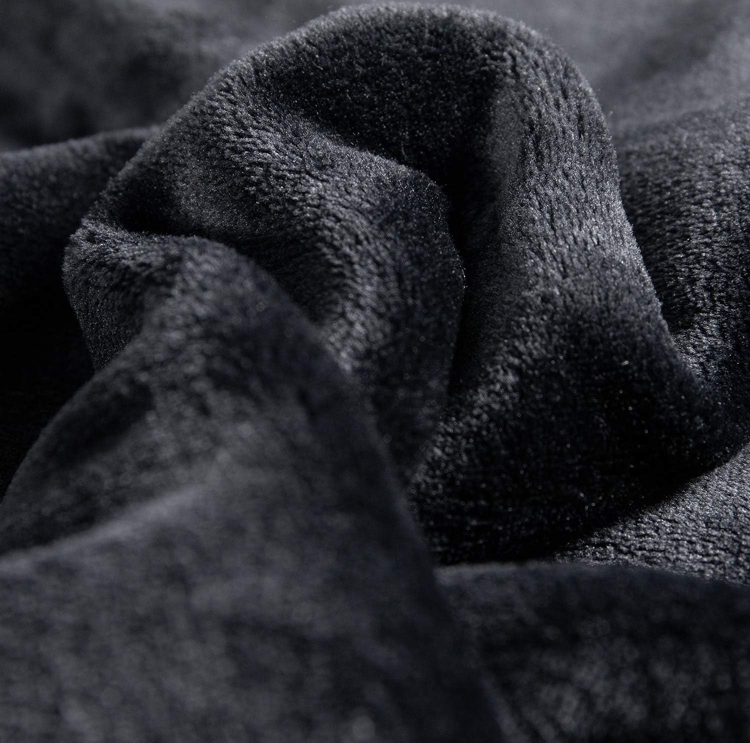 TASTHROW Large Flannel Fleece Throw Blanket, 60×80 Inch - Black