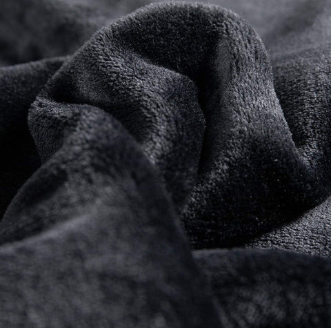TASTHROW Large Flannel Fleece Throw Blanket, 60×80 Inch - Black