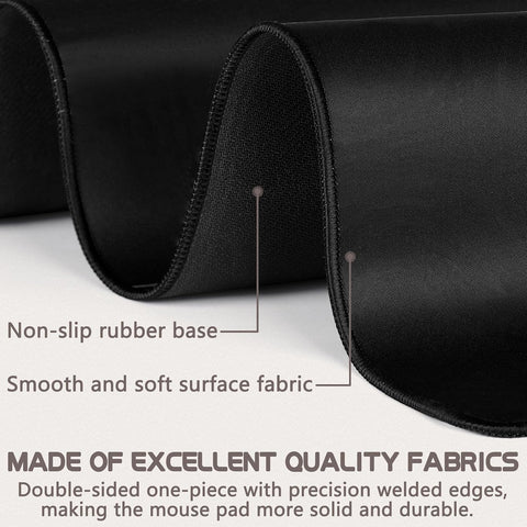 Mouse Pad Gaming - Desk Mat for Keyboard and Mouse - Black Large Mouse Pad for Desk, Mousepad (31.5 x 11.8inch) with Non-Slip Base, Desks Pad Mat for Gaming, Office and Home