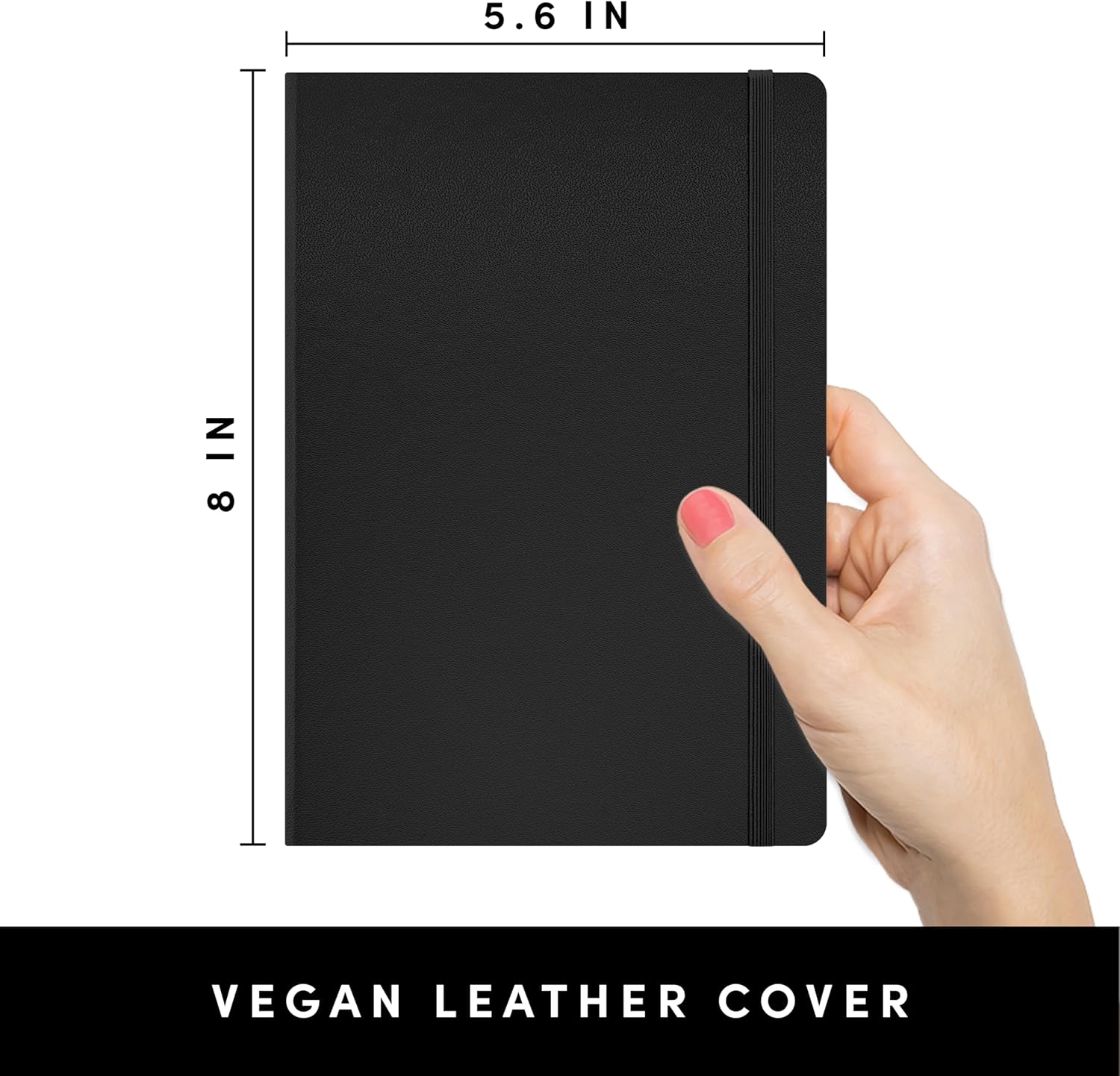 PAPERAGE Lined Journal Notebook, Hardcover Journal for Women & Men, 160 Pages, (5.6 in x 8 in), College Ruled Journaling Notebook for Work, School Supplies & Note Taking, (Black)