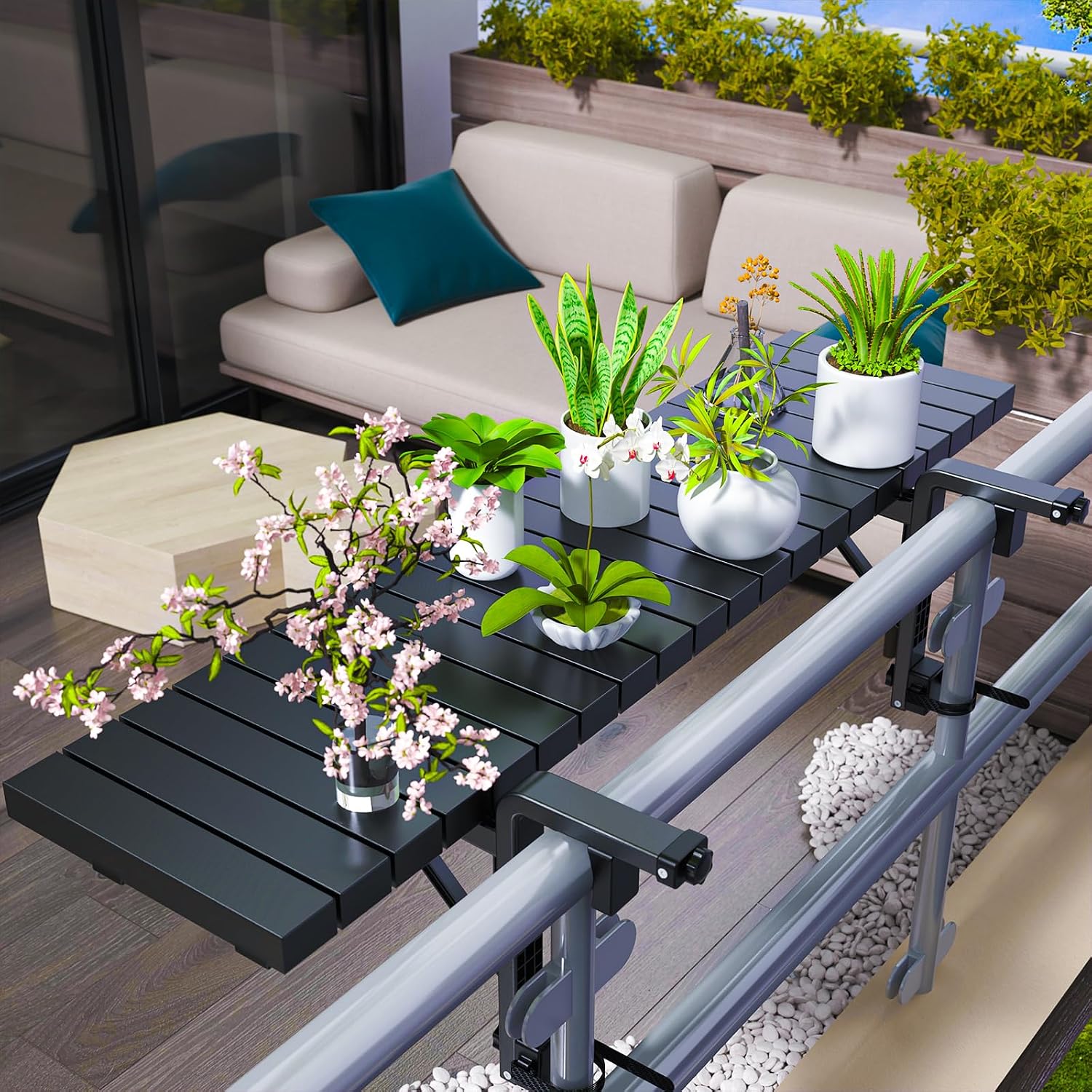 Balcony Table Outdoor Patio Bar Balcony Bar Table for Railings