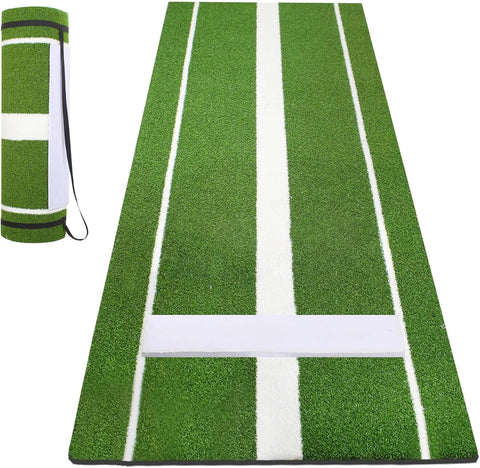Softball Pitching Mat 10' x 3' with Pitching Mound-Green/Red