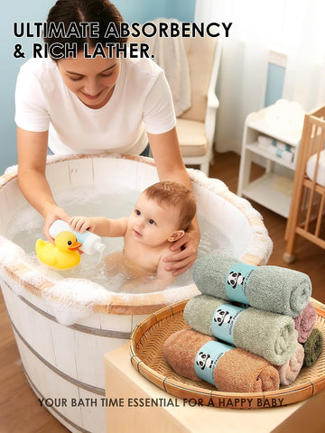 HIPHOP PANDA Soft Baby Washcloths, 2-Layer, 30 Pack Newborn Gift Set