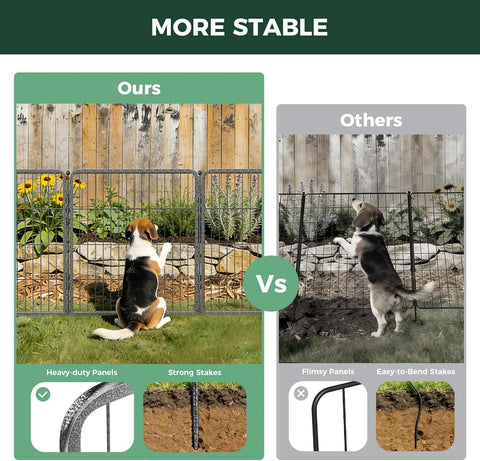 FXW No Dig Garden Fence, Outdoor for Yard, 32in(H) x 36.4ft(L), 16 Panels